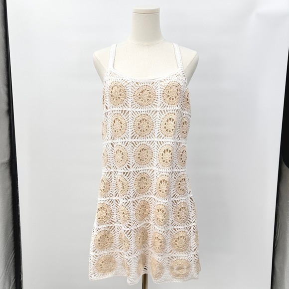 zara crochet mini dress NWT ZARA COLLECTION Crochet Knit Chevron Mini Dress MEDIUM 5643/025/070 PORTUGAL